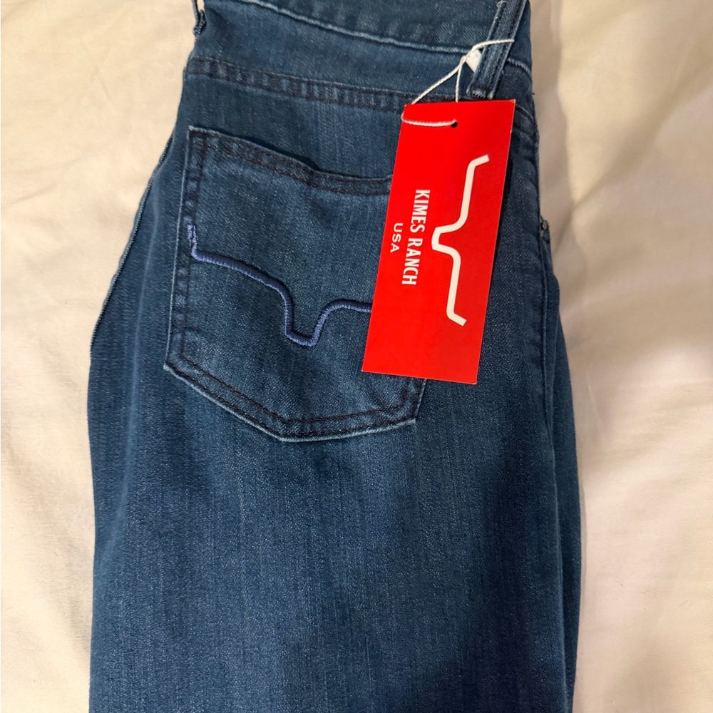 Kimes Ranch Men's Indigo Straight Leg Jeans with Red Logo Tag